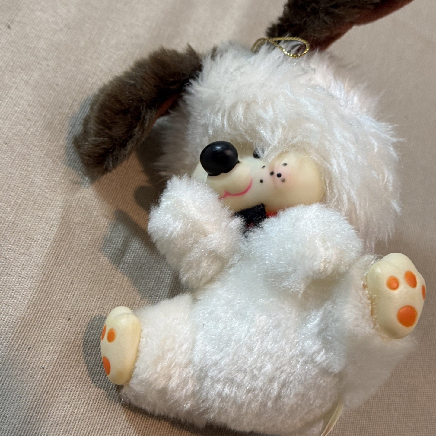 Vintage Fun World Patrice Plush Dog Rubber Face Paws Ornament Japan