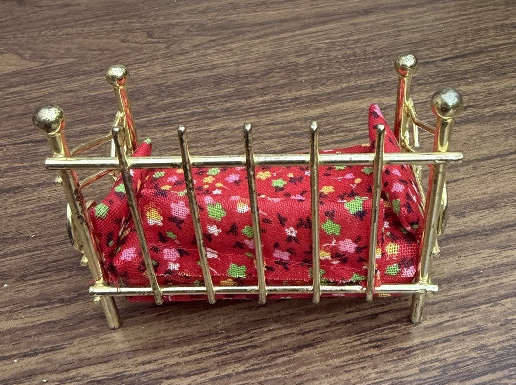 Vintage Dollhouse Furniture Brass Bed Sofa Ice Cream Chair Lot