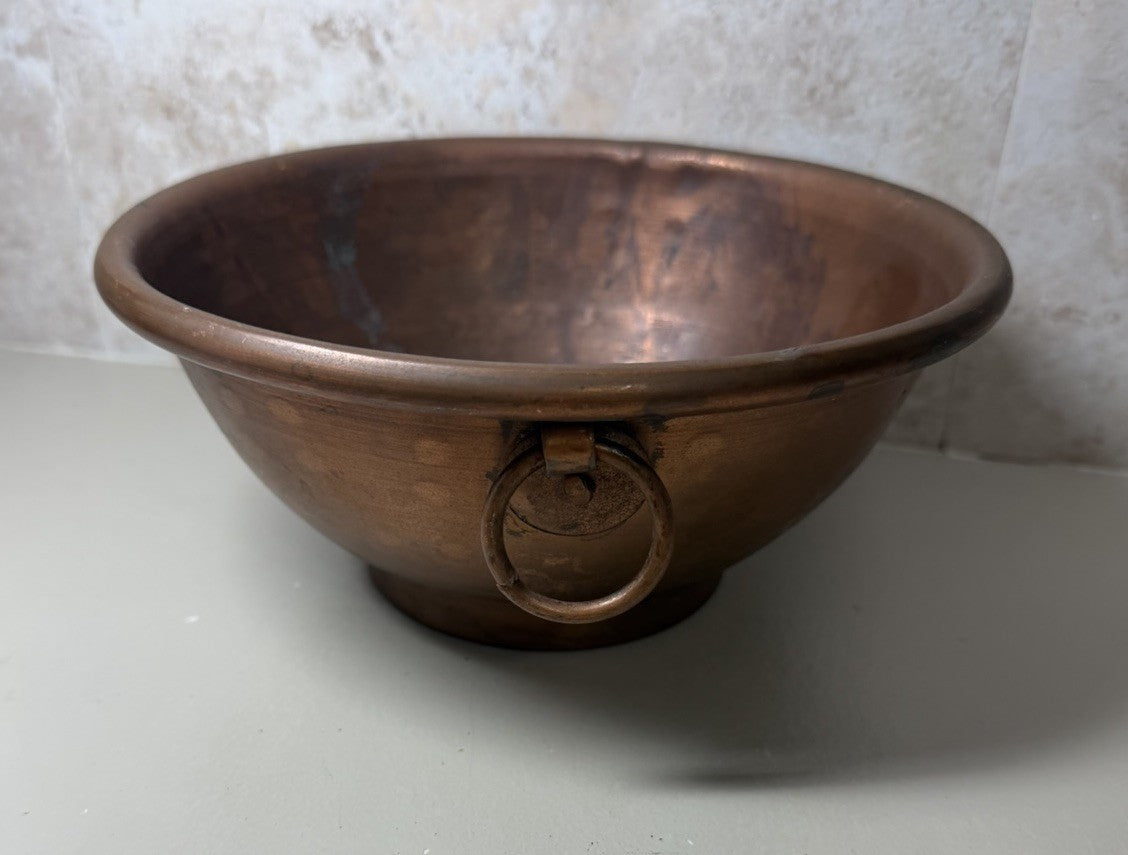 Vintage Copper Cookware Pot Pan Mixing Bowl Measuring Cup Ladle Skimmer Kitchen