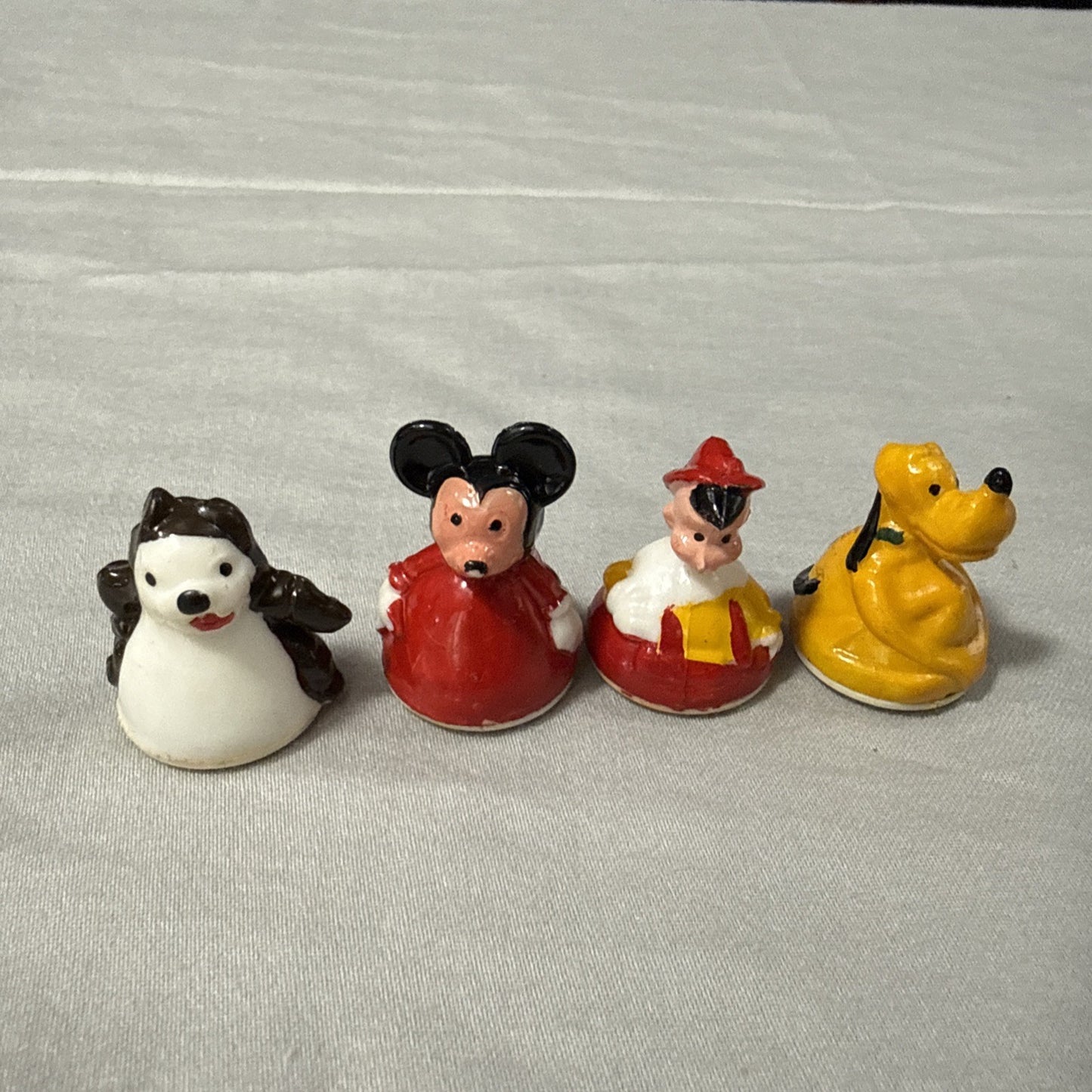 Vintage Disney Roller Toys Lot of 4 Mickey Pluto Pinocchio HK