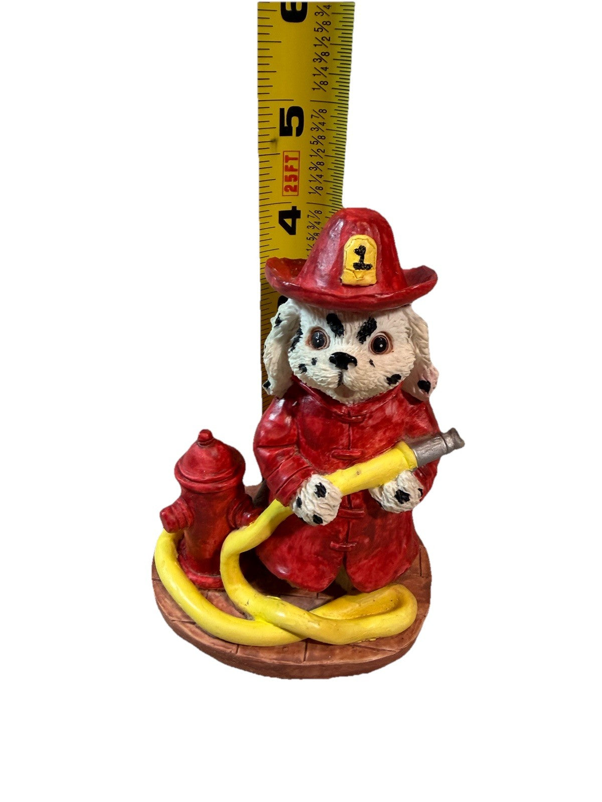 Vintage 1994 Firefighter Dalmatian Figurine Hydrant Hose Trippies