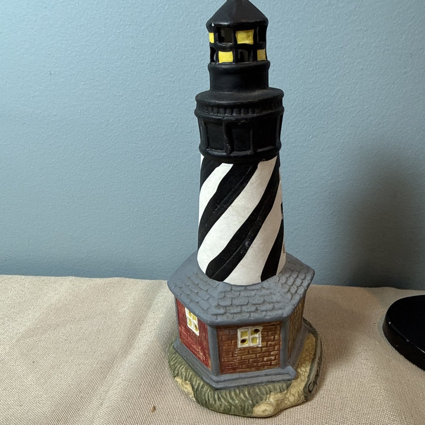 Vintage Lighthouse Figurines Lot 2 Coastal Nautical Maritime Display Statues 7"
