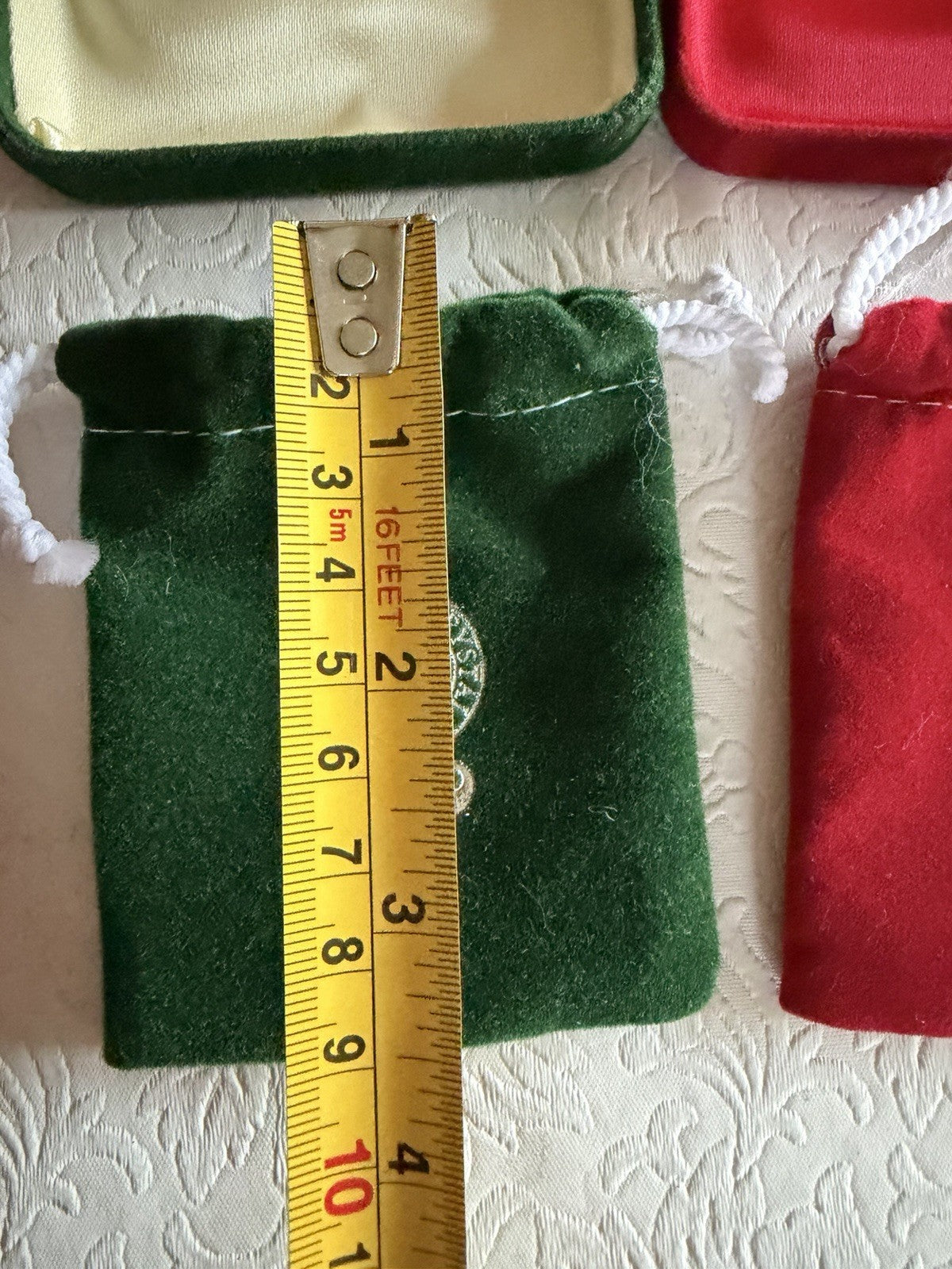 Waterford Crystal Ring Gift Boxes Lot of 3 Red Green Velvet Display Pouches Case