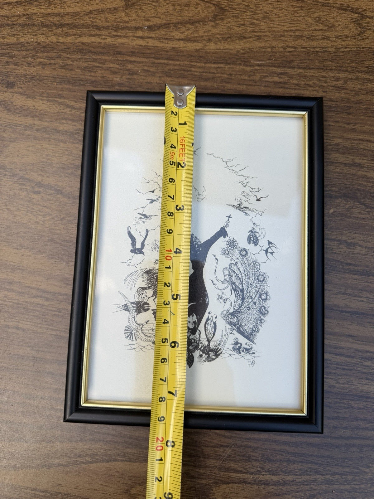 VTG St Francis of Assisi Birds Print Signed M McGrath Framed 1986 Religious Art