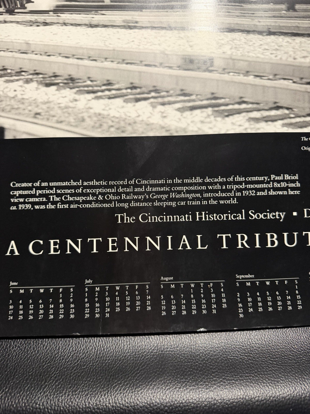 Vintage 1989 Paul Briol Cincinnati Union Terminal Train Photography Poster 35x24