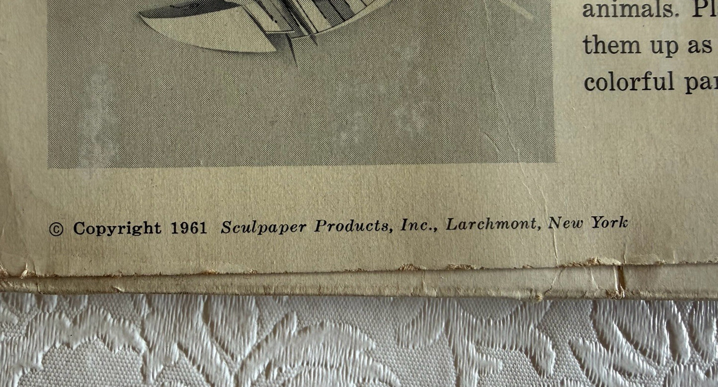 Vintage 1961 Paper Plays Style 2100 Sculptaper Craft Kit Paul Lobel Saks