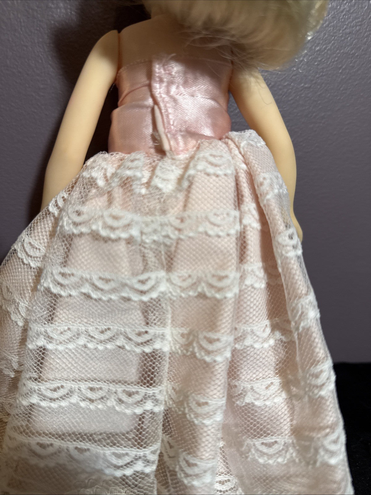 Vintage 1984 Effanbee Doll Blonde Blue Eyes Pink Dress 11 Inch bows