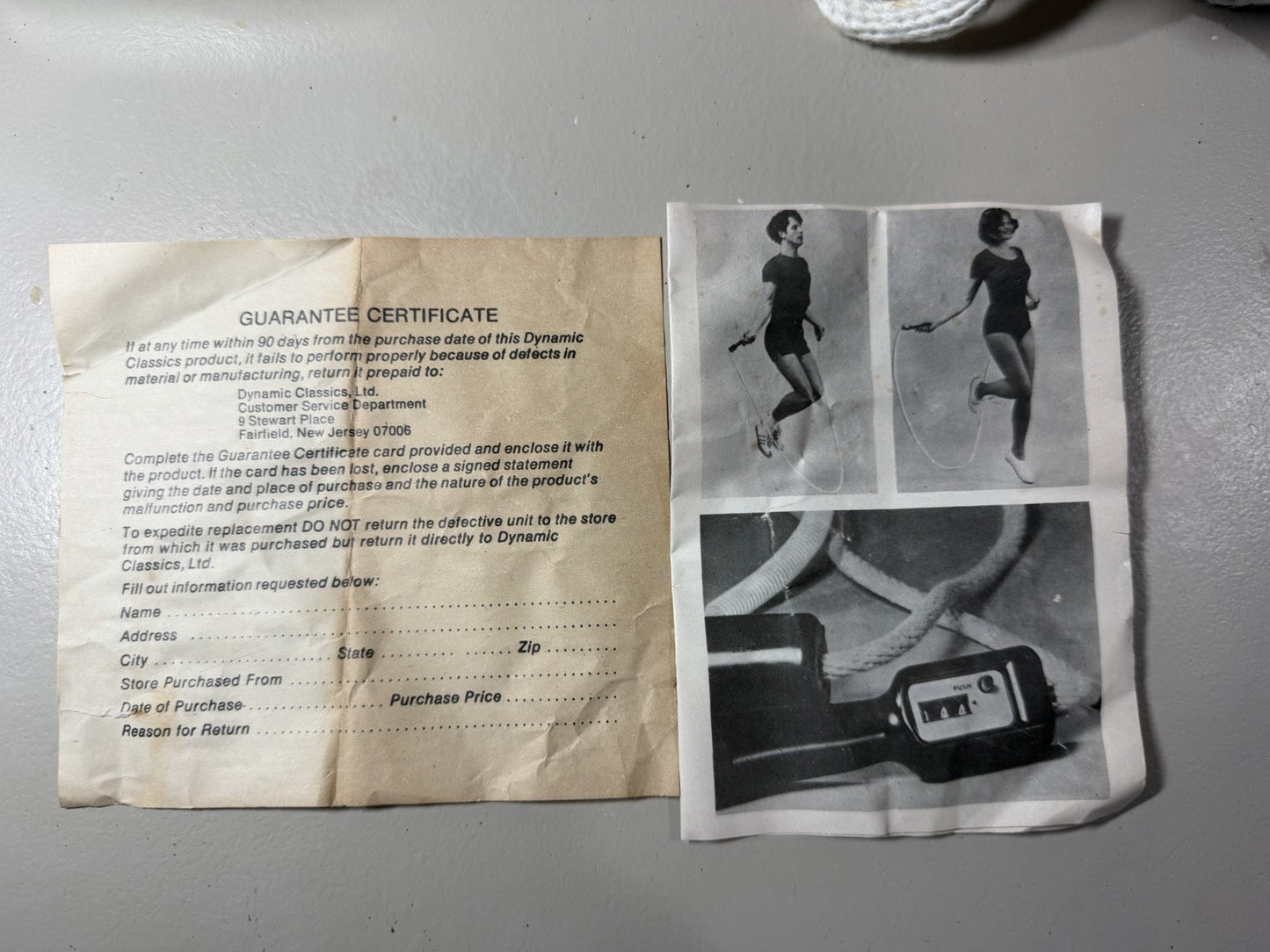 Vintage 1976 Dynamic Classics Digital Jump Rope Counter Exercise Fitness Boxed