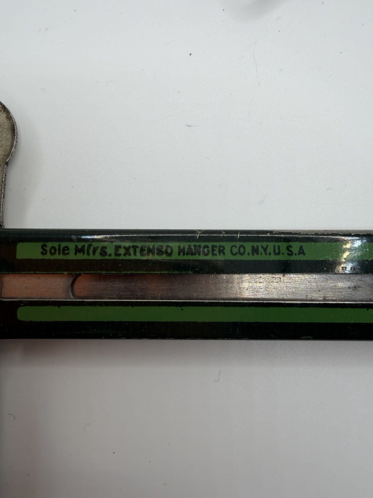 Vintage Grims Pres-Gard Adjustable Hangers Set of 2 Green Red Metal Patented