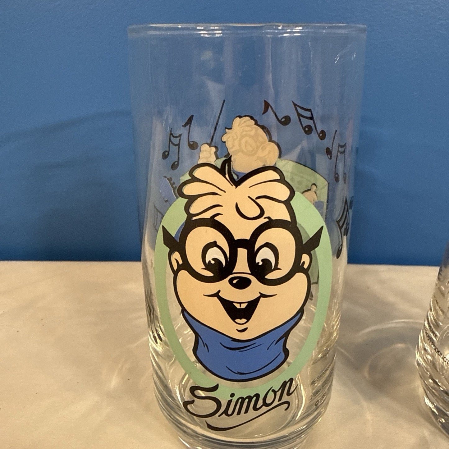 Vintage 1985 Alvin and the Chipmunks Glasses Simon Chipettes Set of 2 Hardees