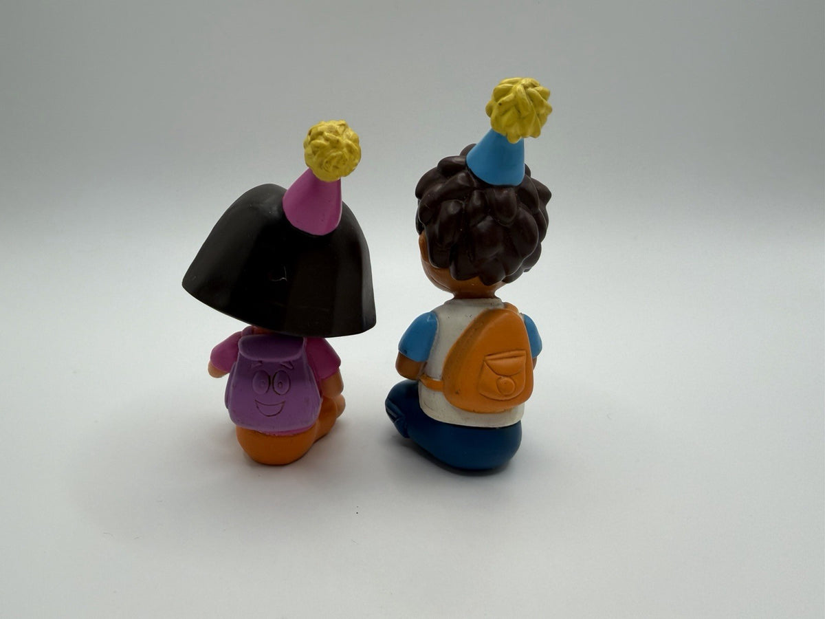 Dora The Explorer Diego Birthday Party Hat Cake Topper Figures PVC Toy Lot of 2
