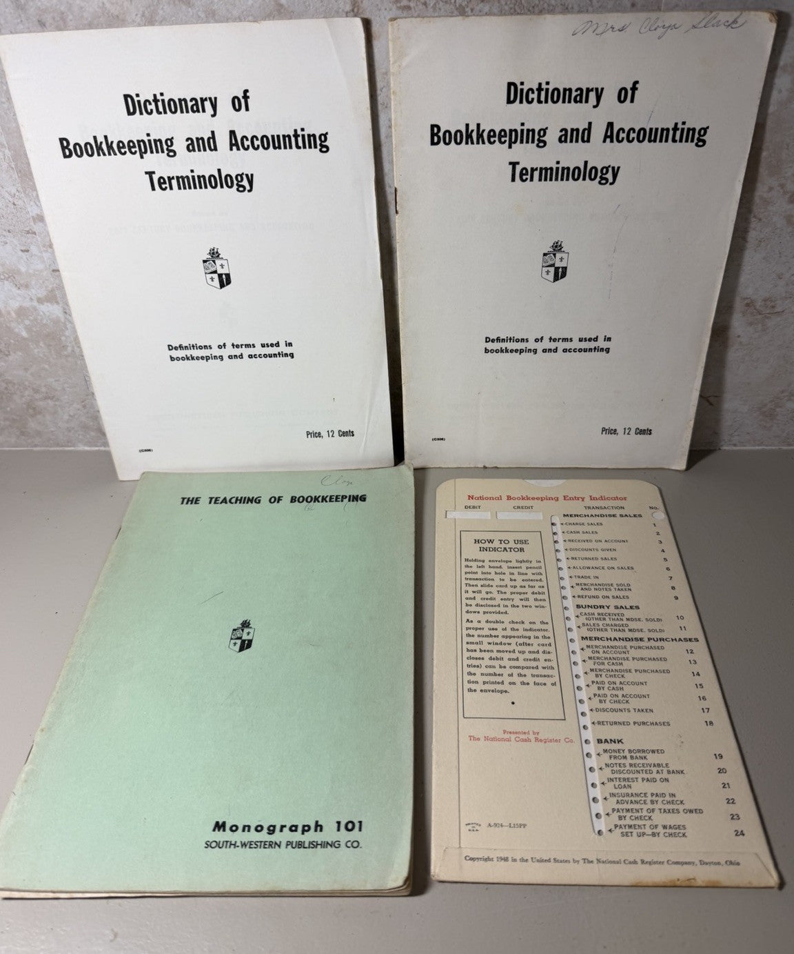 Vintage Accounting Booklets Lot 5 1957 1960 National Bookkeeping Entry Manuals