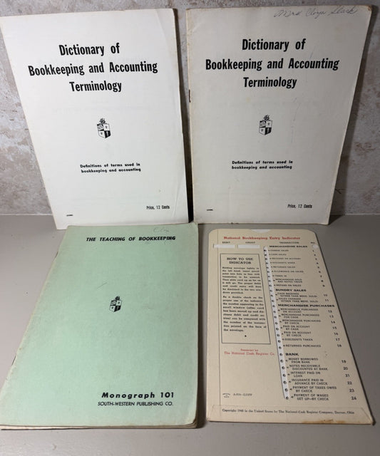 Vintage Accounting Booklets Lot 5 1957 1960 National Bookkeeping Entry Manuals
