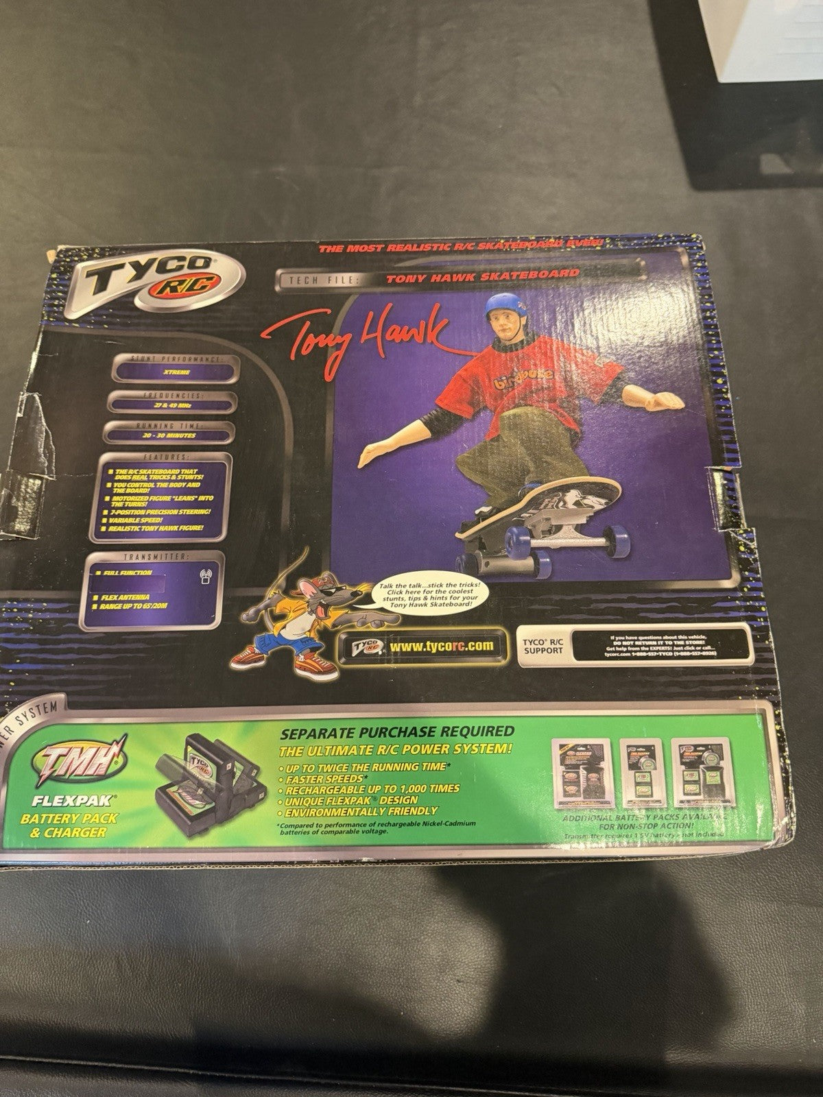 Tyco RC Tony Hawk Xtreme Skateboard Radio Control Toy New in Box 2001 Rare