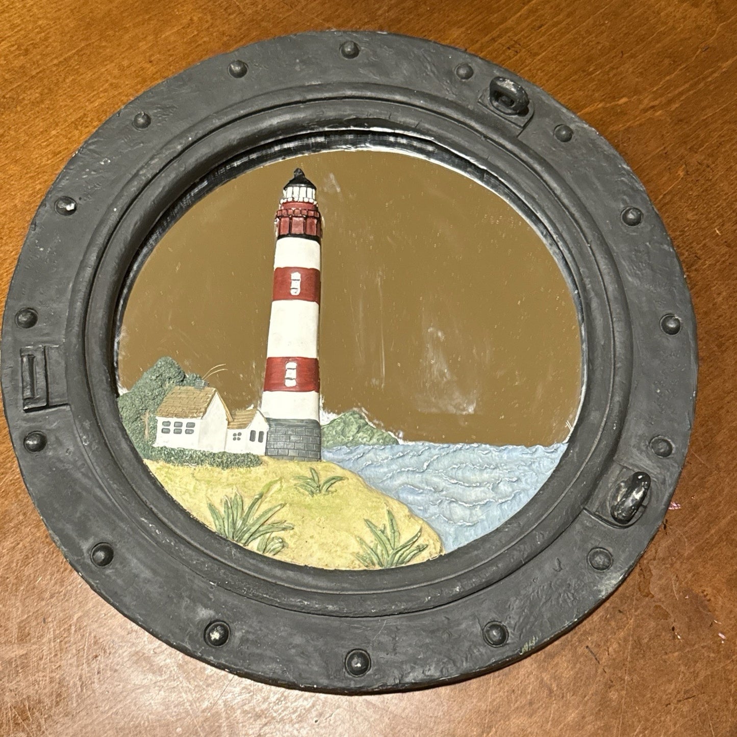 Nautical Lighthouse Wall Mirror 14x14 Island Bay Harbor Lake Ocean Coastal Decor