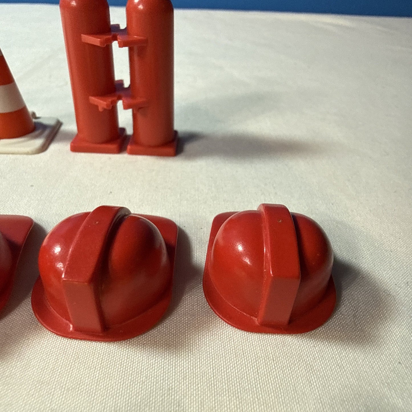 Vintage Playmobil Firefighter Construction Helmets Tools Accessories Lot 1970s