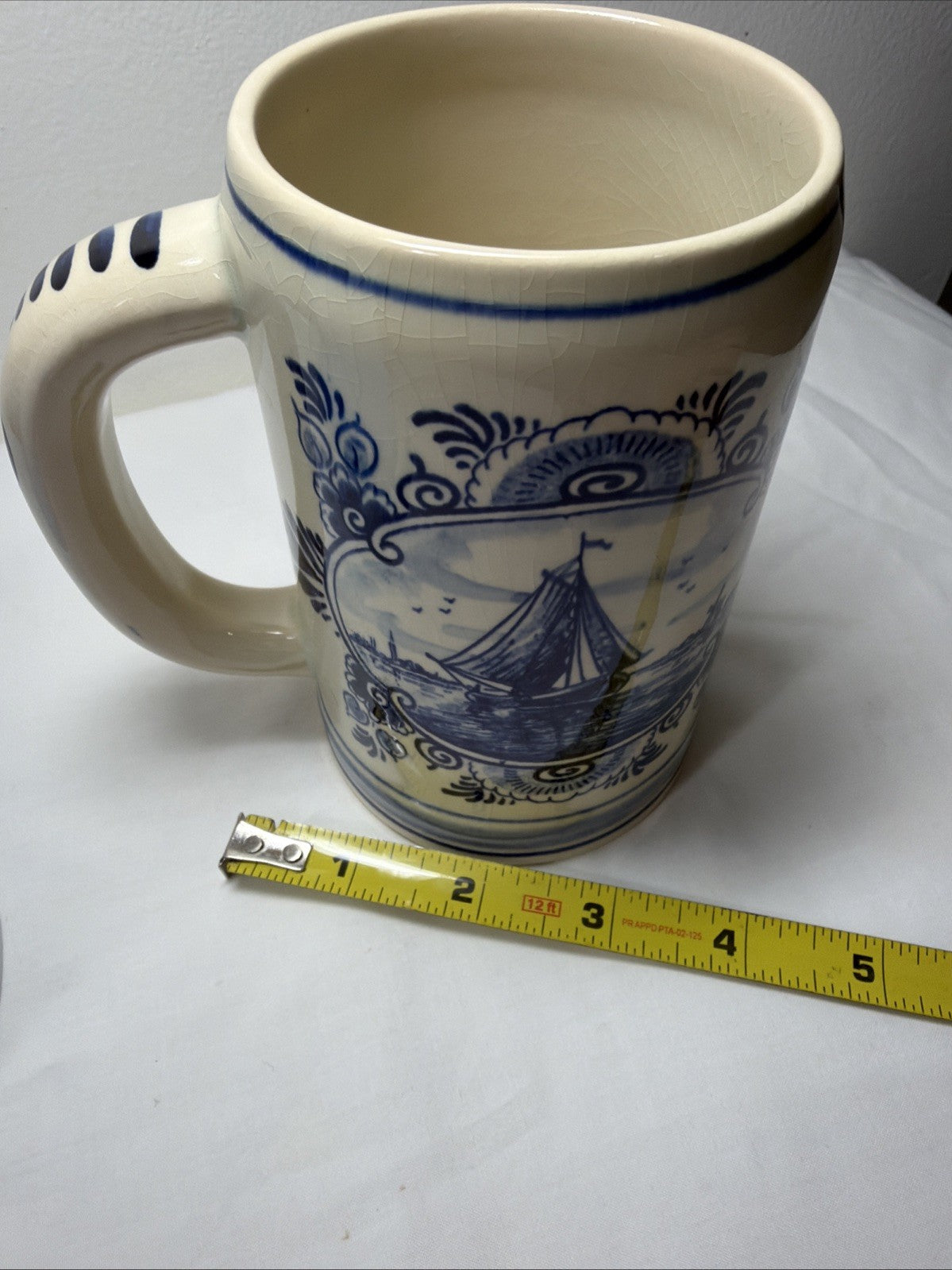 Blue Delft Hand Painted Mug Made in Holland Troost Tobacco 5"