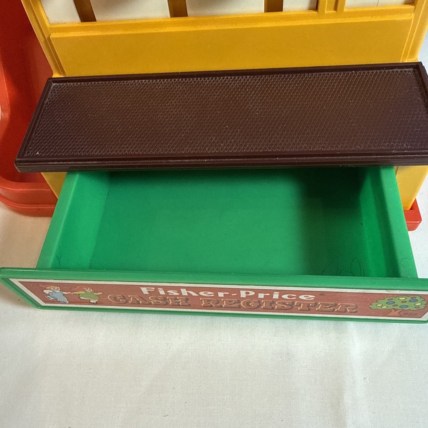 Vintage 1974 Fisher Price Cash Register Complete Coins Money Pretend Play Works