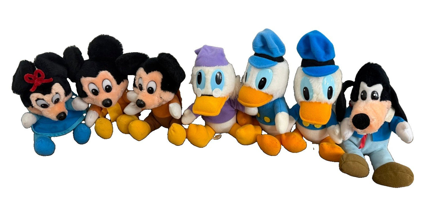 Vintage Disney Mickeys Christmas Carol Plush Lot 7 Scrooge Minnie Goofy 1980s