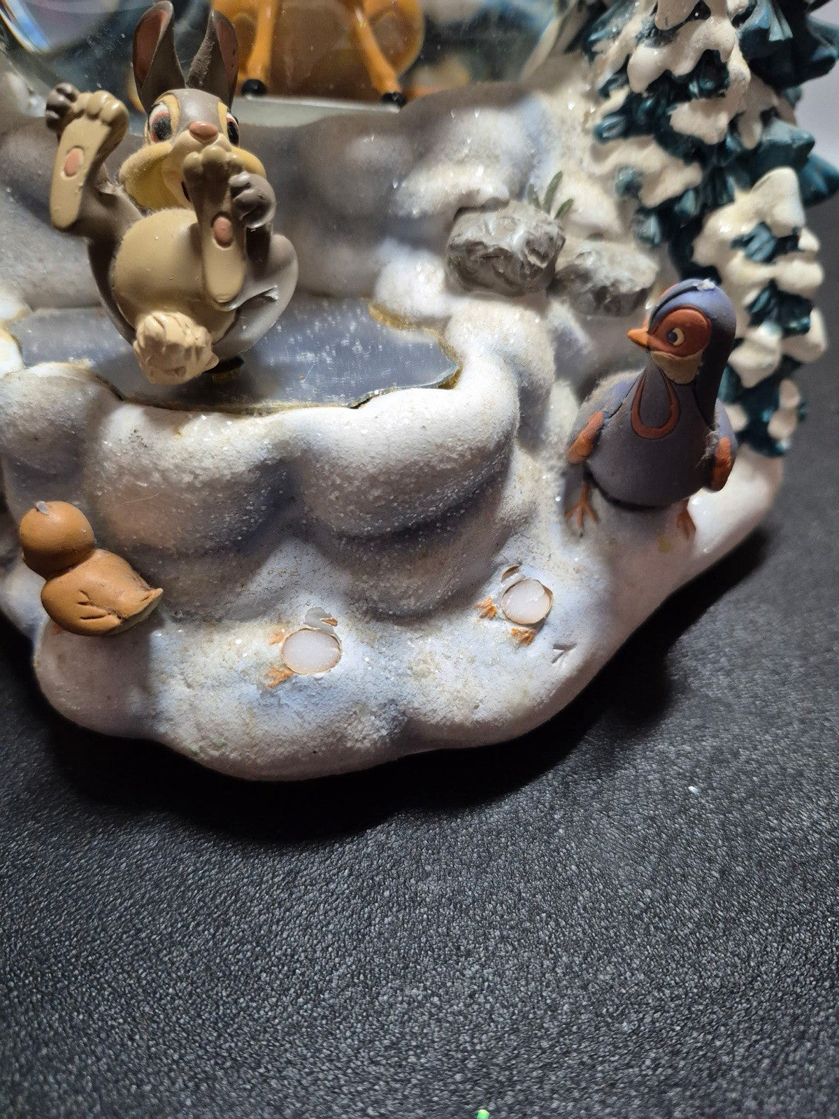 Disney Store Winter Bambi Musical Snow Globe Lighted Exclusive Collectible RARE