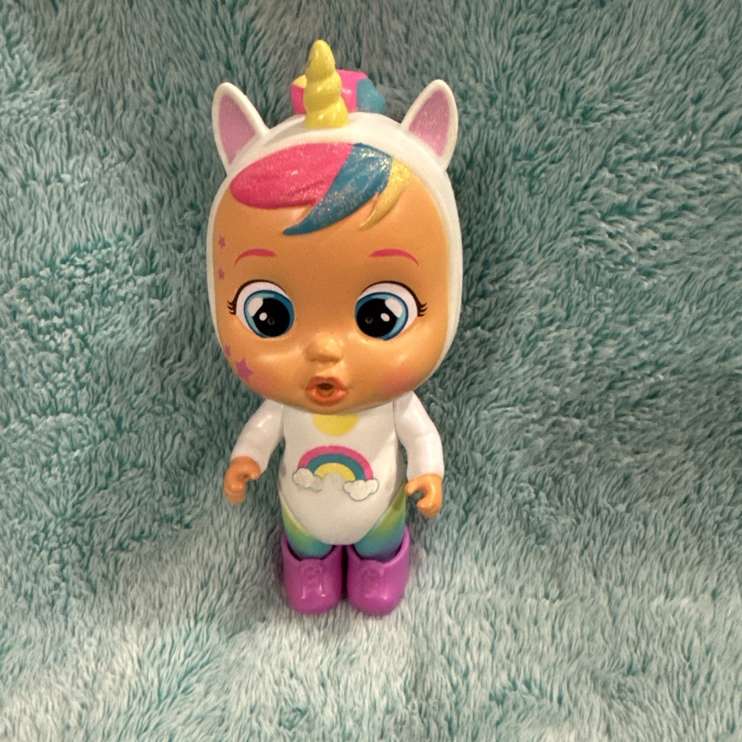 Cry Babies Lot Of 4 5" Doll Magic Tears Unicorn Dalmatian Dinosaur Apple So Cute
