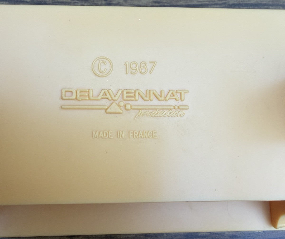 Vintage 1987 Delavennat France Miniature School Desk Bench Lot of 2 Barbie Scale