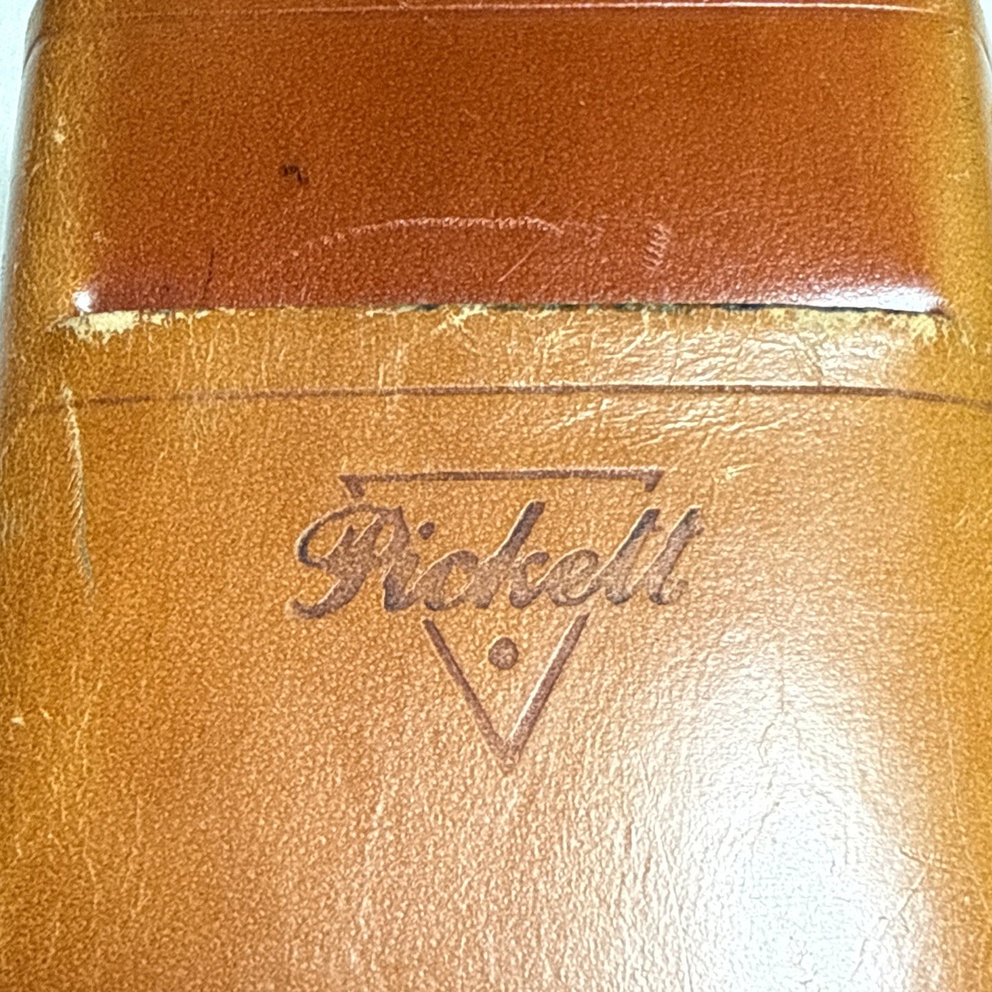 Vintage Pickett 12 Inch Metal Slide Rule Eye Saver Yellow Embossed Leather Case