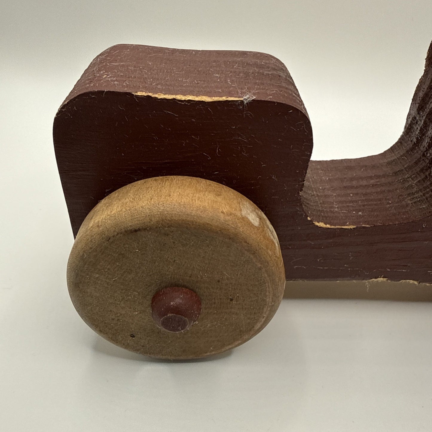 Vintage 1988 Wooden Toy Ice Cream Truck Handcrafted Rolling Wheels 8"