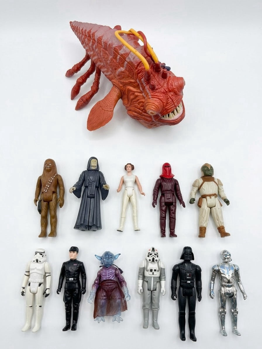 Vintage Star Wars Lot of 11 Mixed Character & Era Figures + Ep 1 Opee Sea Killer