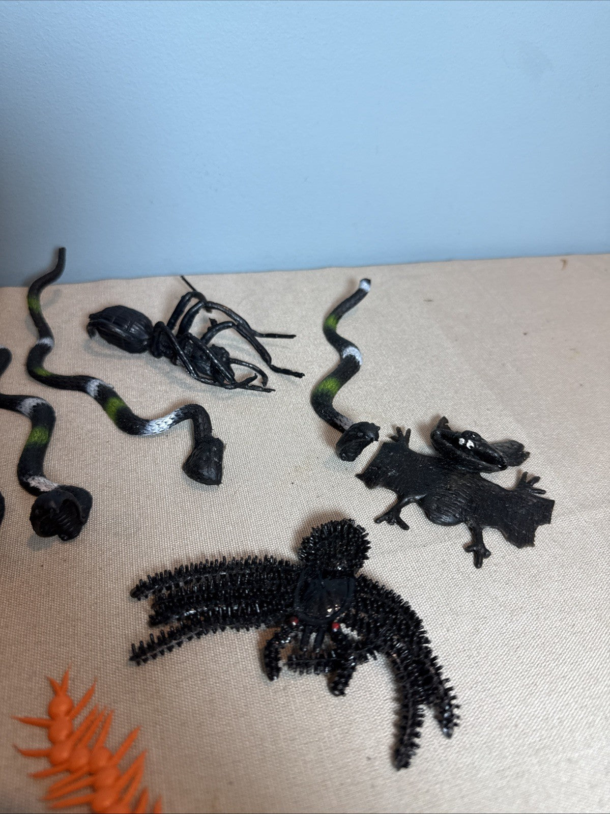 Vintage Rubber Creepy Crawlers Snakes Insects Halloween Toy Lot 17 Bugs Reptiles