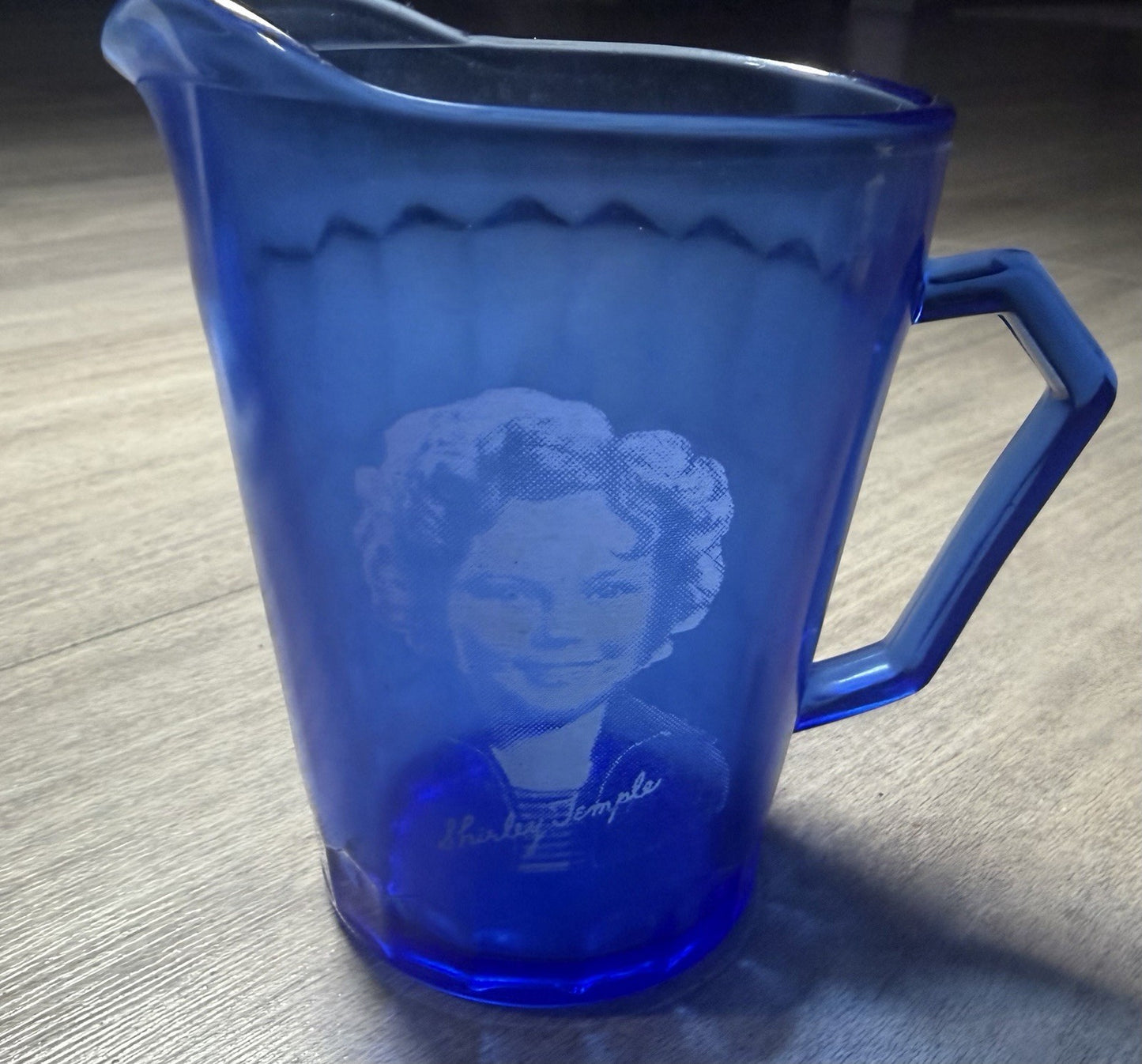 Vintage Shirley Temple Cobalt Blue  Milk Pitcher Creamer 4.5"