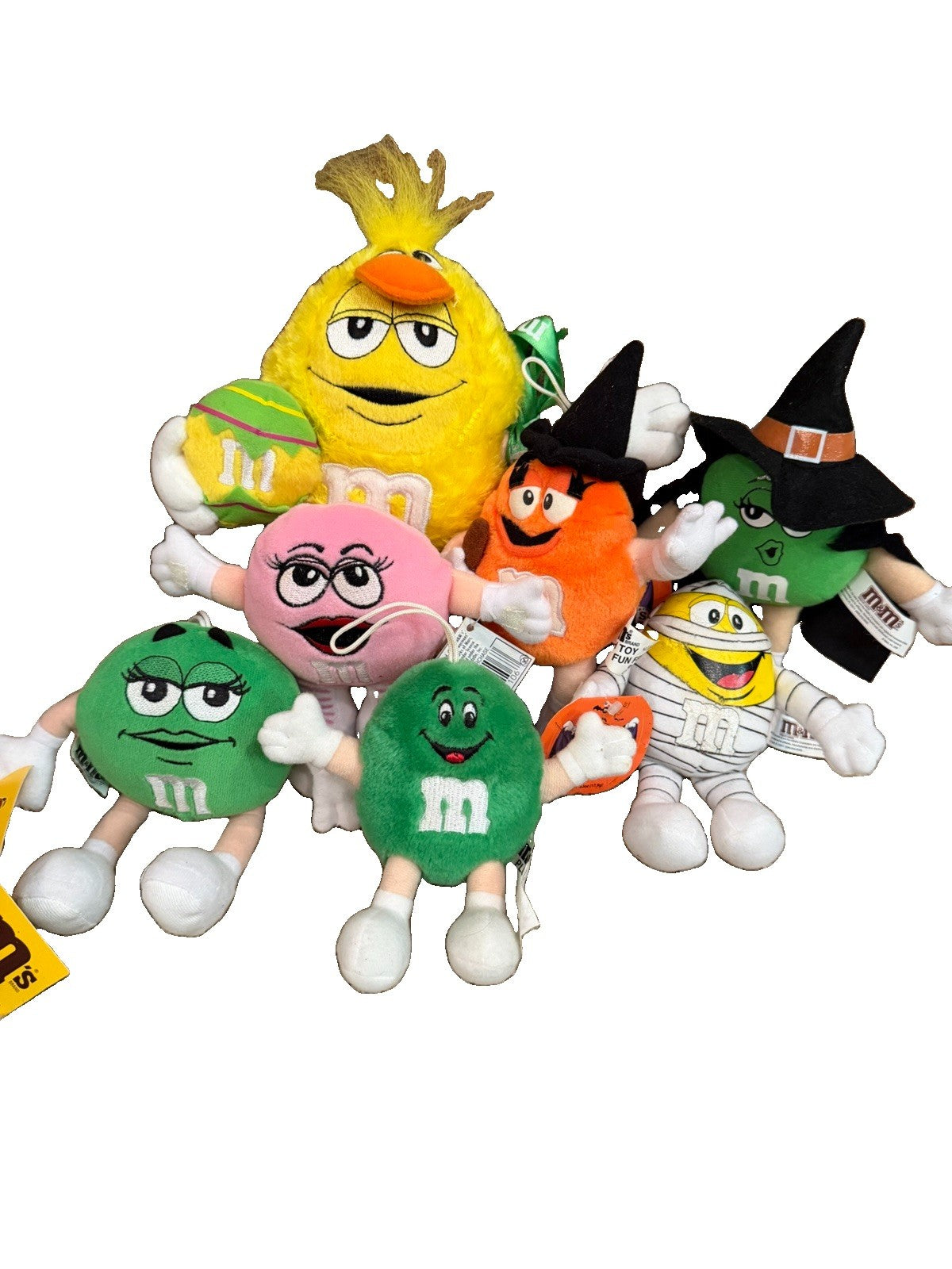 Vintage 1998 M&Ms Swarmees Plush Lot 7 Halloween Easter Candy Characters NWT