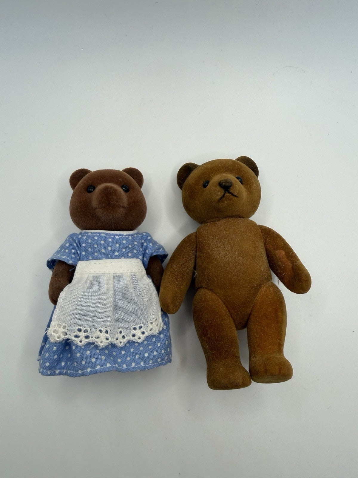 Vintage Teddy N Me Flocked Miniature Teddy Bears Figurines Collectible Toy Lot