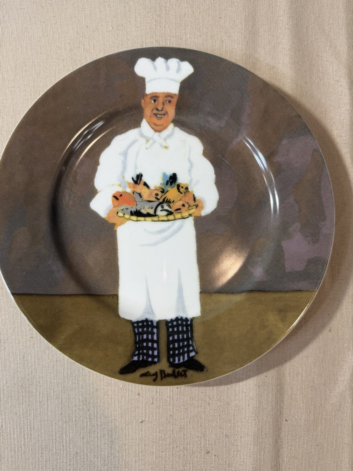 Guy Buffet Collection Fine Porcelain Plates Lot 4 Bistro French Art 8" Japan