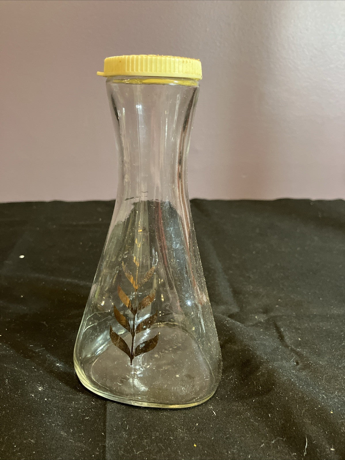 Vintage Good Seasons Glass Cruet Gold Leaf Oil Vinegar Bottle