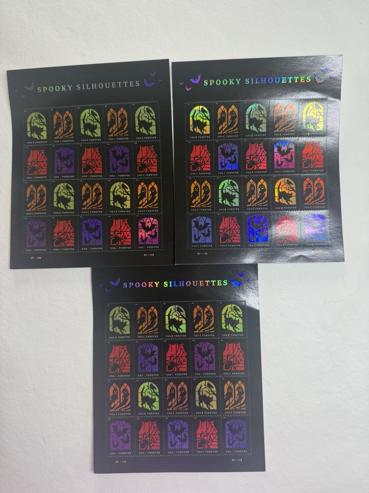 USPS 2019 Spooky Silhouettes Halloween Forever Stamps 3 Full Sheets 60 Stamps