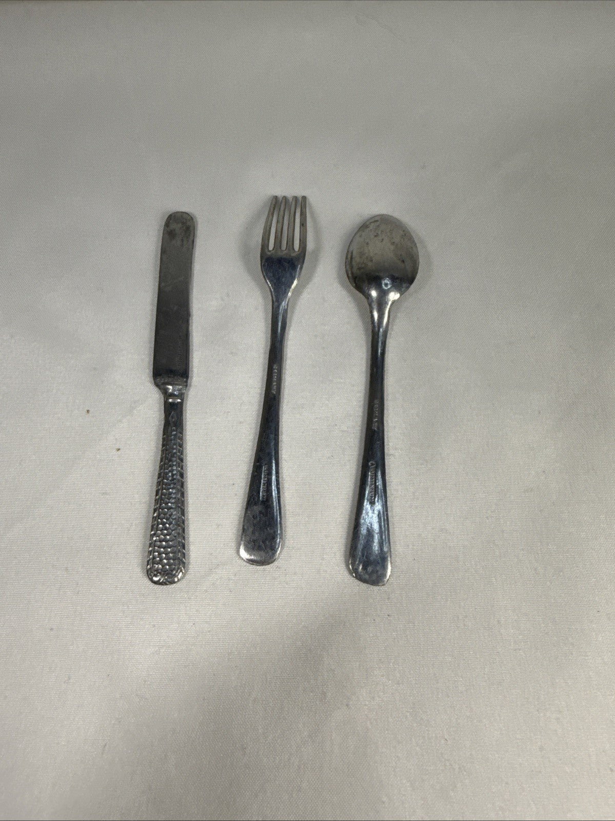 Vintage Doll House Miniature Utensils 1 Piece Set Of Silverware Aluminum GERMANY