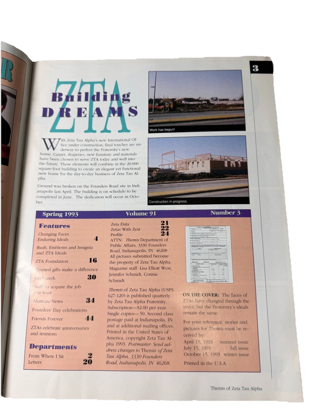 Themis of Zeta Tau Alpha-Quarterly Magazine, Spring 1993, Vol. 91, Number 3