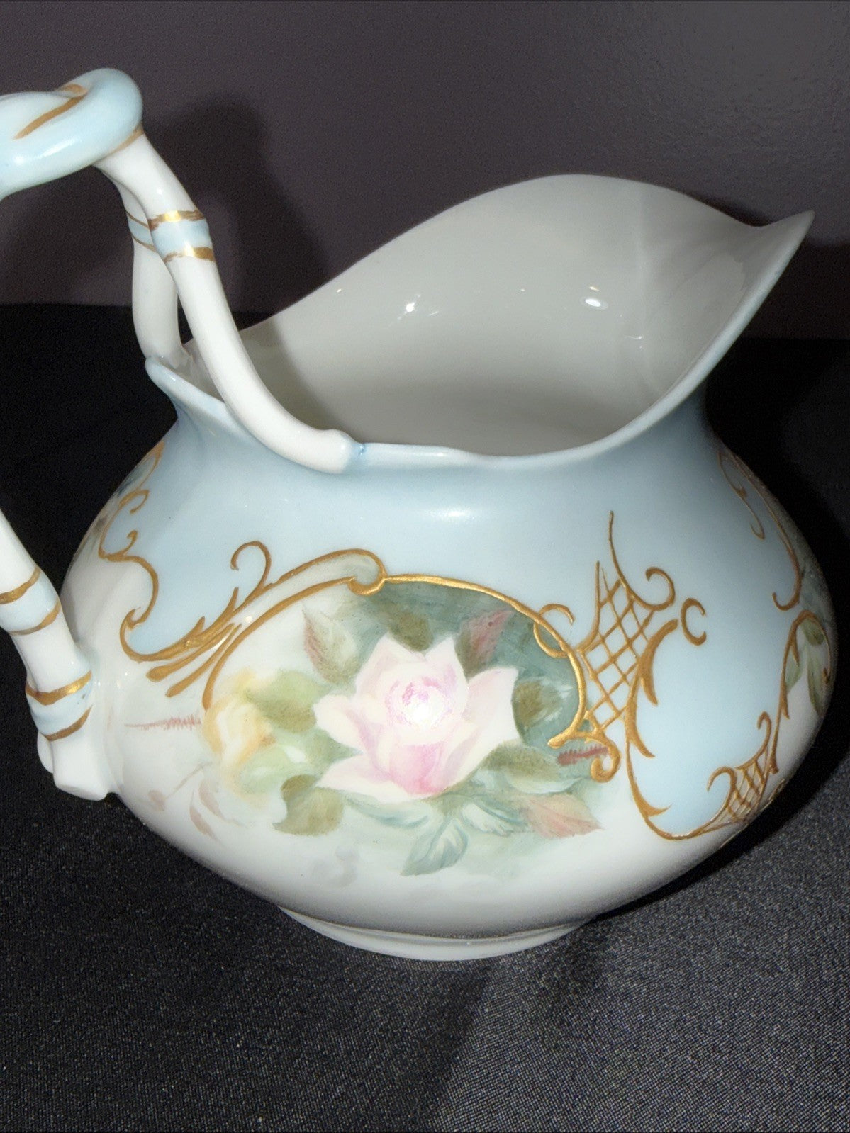 Antique Jean Pouyat Limoges France Hand Painted Creamer & Sugar Bowl Set Elegant