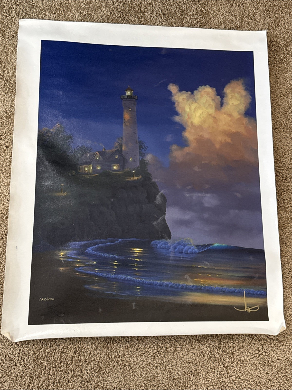 Lighthouse Bay John Al Hogue Signed Numbered Giclee on Canvas 20x16