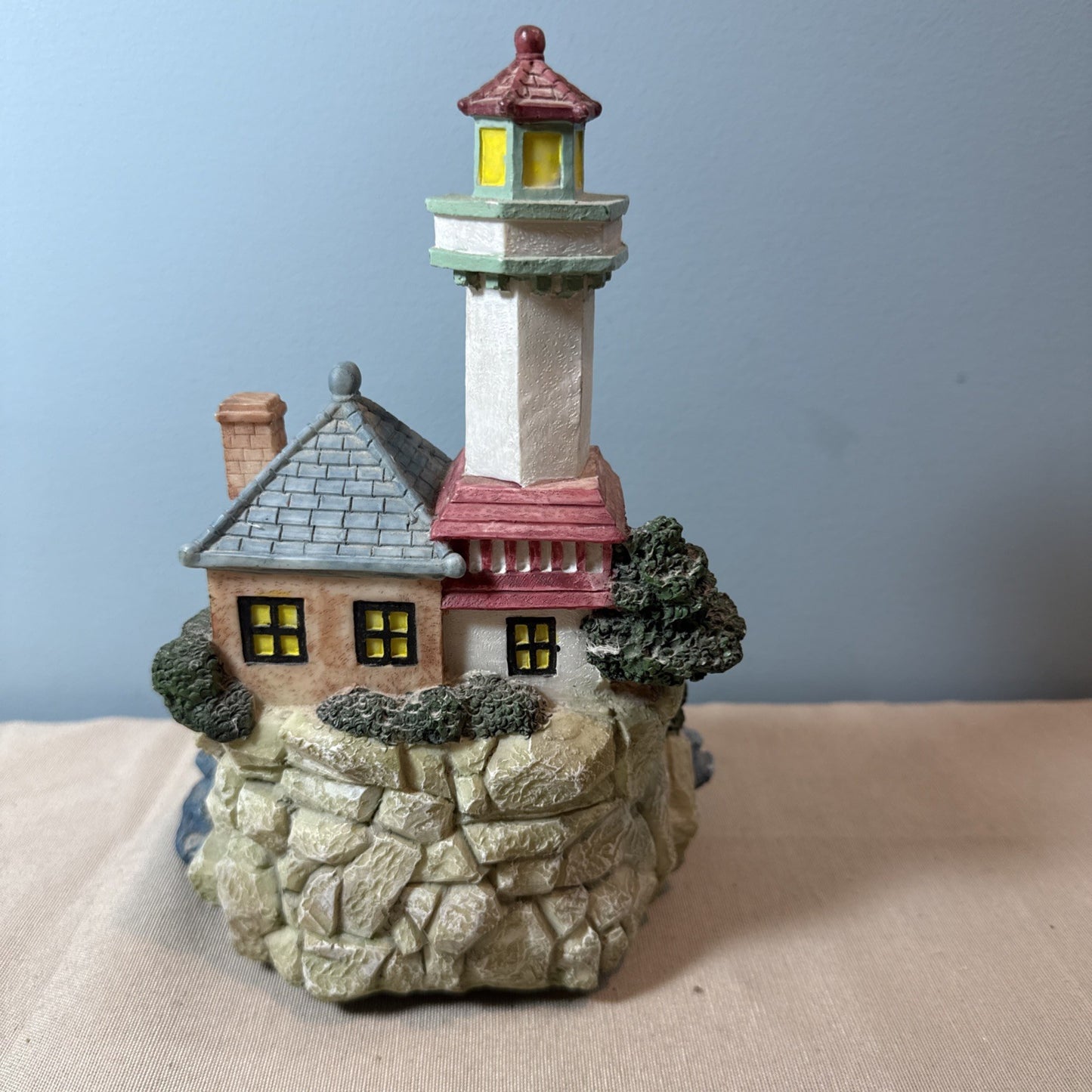Nautical Lighthouse Tabletop Night Light Ocean Sounds 9x7x6 Harbor Beach Decor