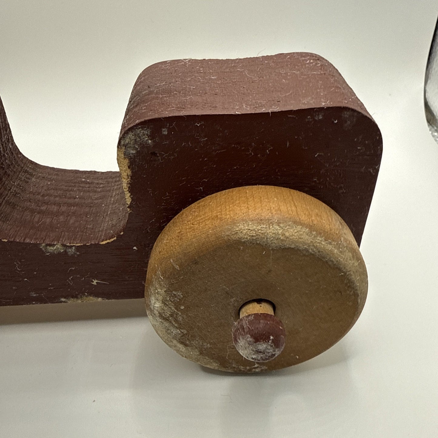 Vintage 1988 Wooden Toy Ice Cream Truck Handcrafted Rolling Wheels 8"