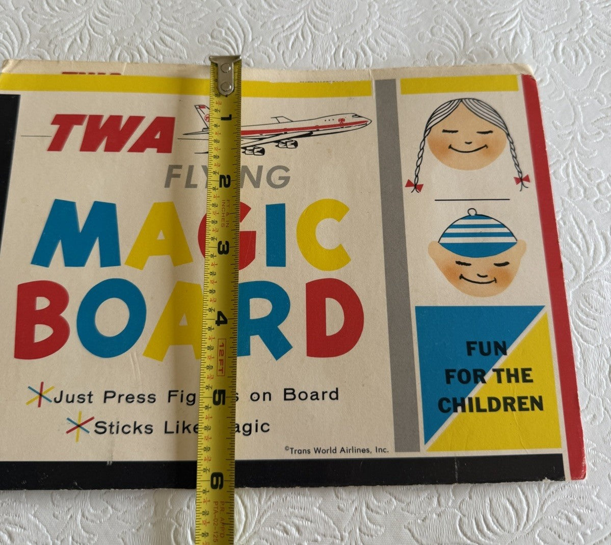Vintage 1976 TWA Flying Magic Board Peel Stick Vinyl Game Lot of 2