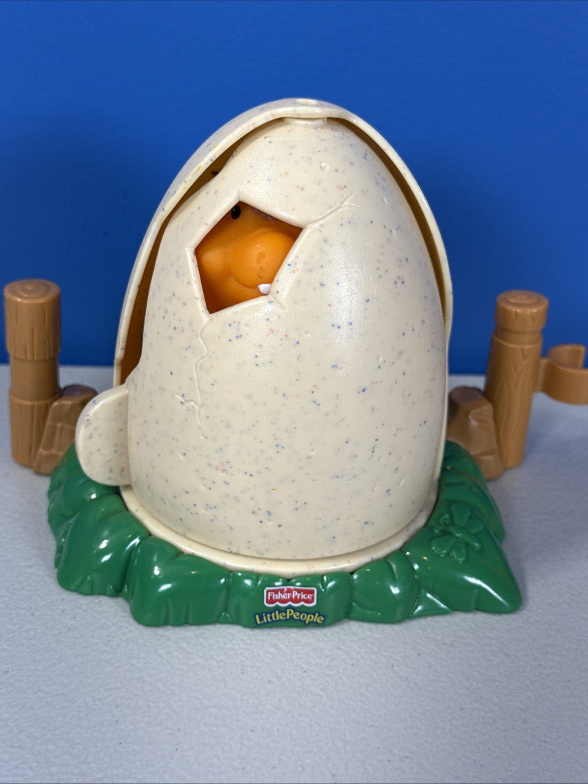 Vintage Fisher Price Little People Dinosaur Donald Egg Baby T Rex Cave Person