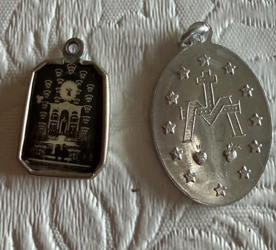 Vintage Catholic Religious Lot Medals Cards Guardian Angel Guardian Pin Bookmark