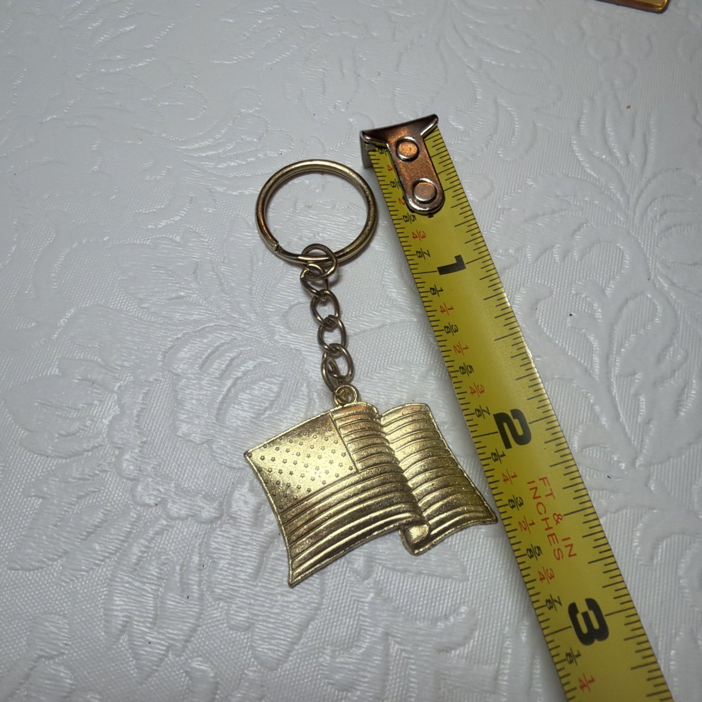 Vintage Patriotic Lapel Pin Lot American Flag Keychain Liberty 2002 Victory Pin
