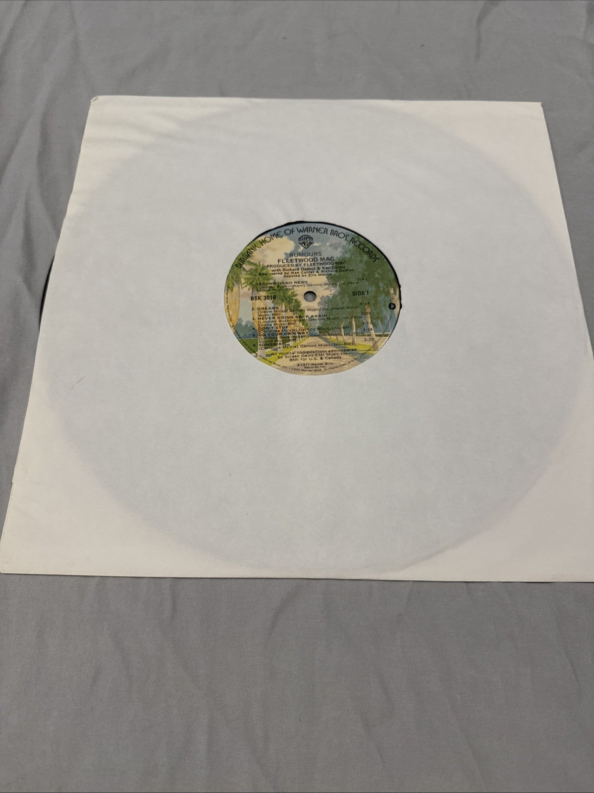 Fleetwood Mac Rumours Vinyl LP Insert Warner Bros BSK 3010 Go Your Own Way