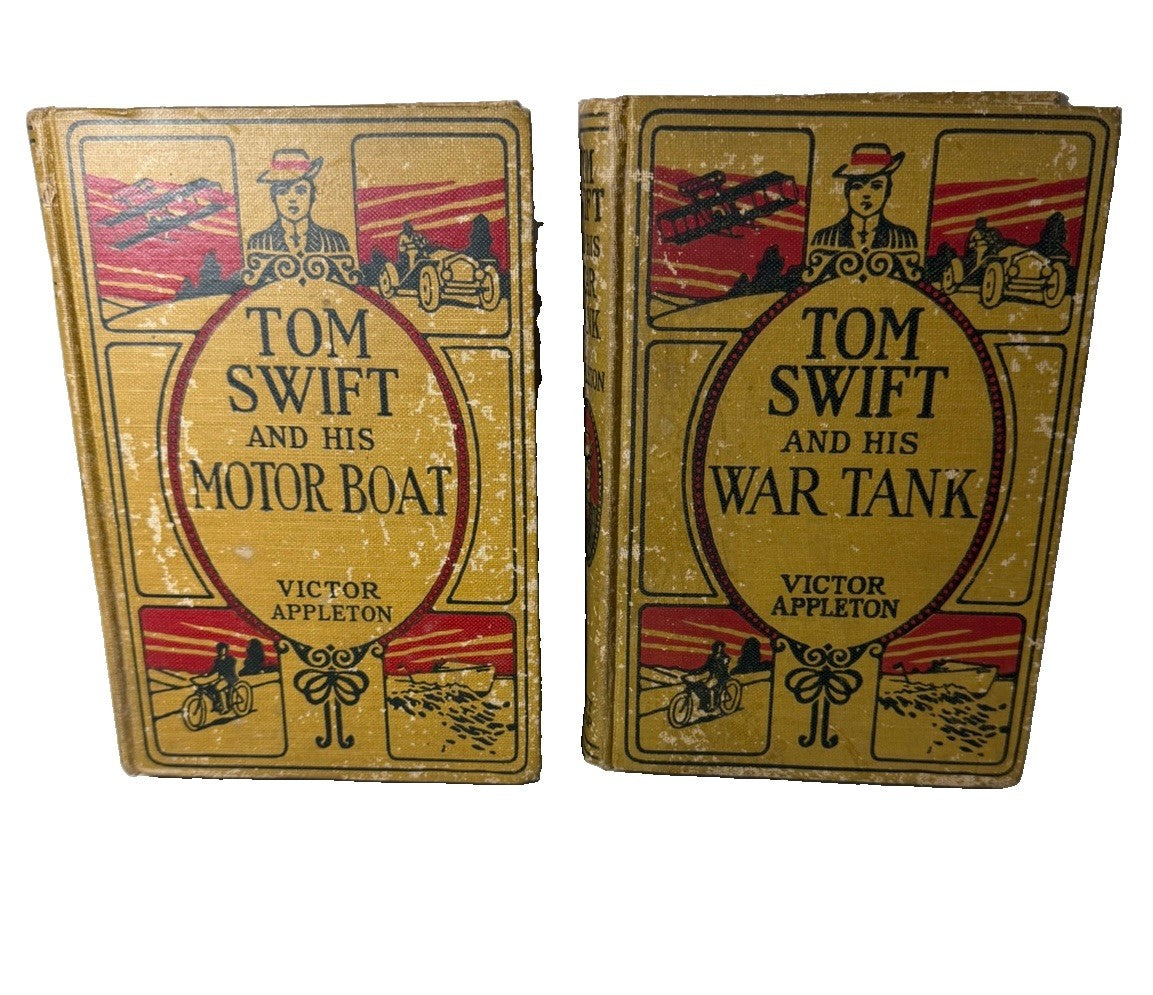 Vintage Tom Swift Books Lot 3 Motor Boat War Tank Victor Appleton Grosset Dunlap
