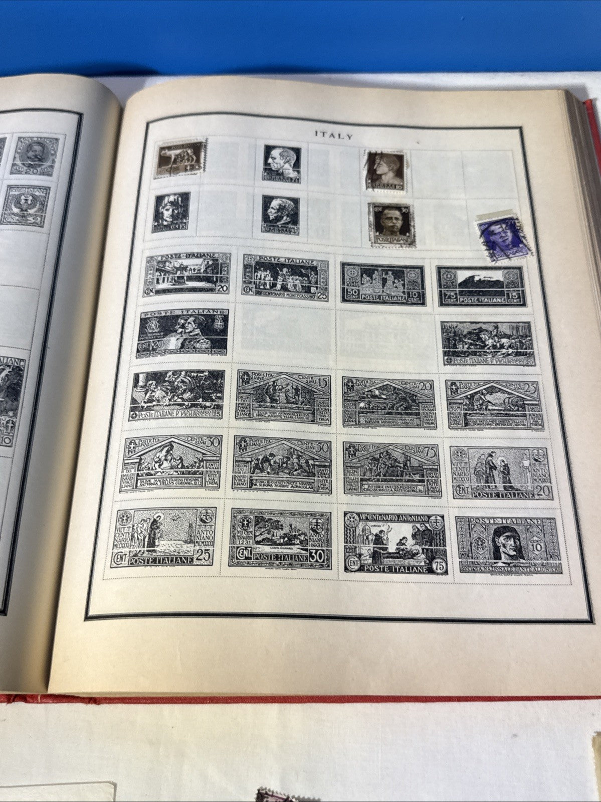 Modern Postage Stamp Album US World Stamps 1940s Collection Plus Loose Stamps