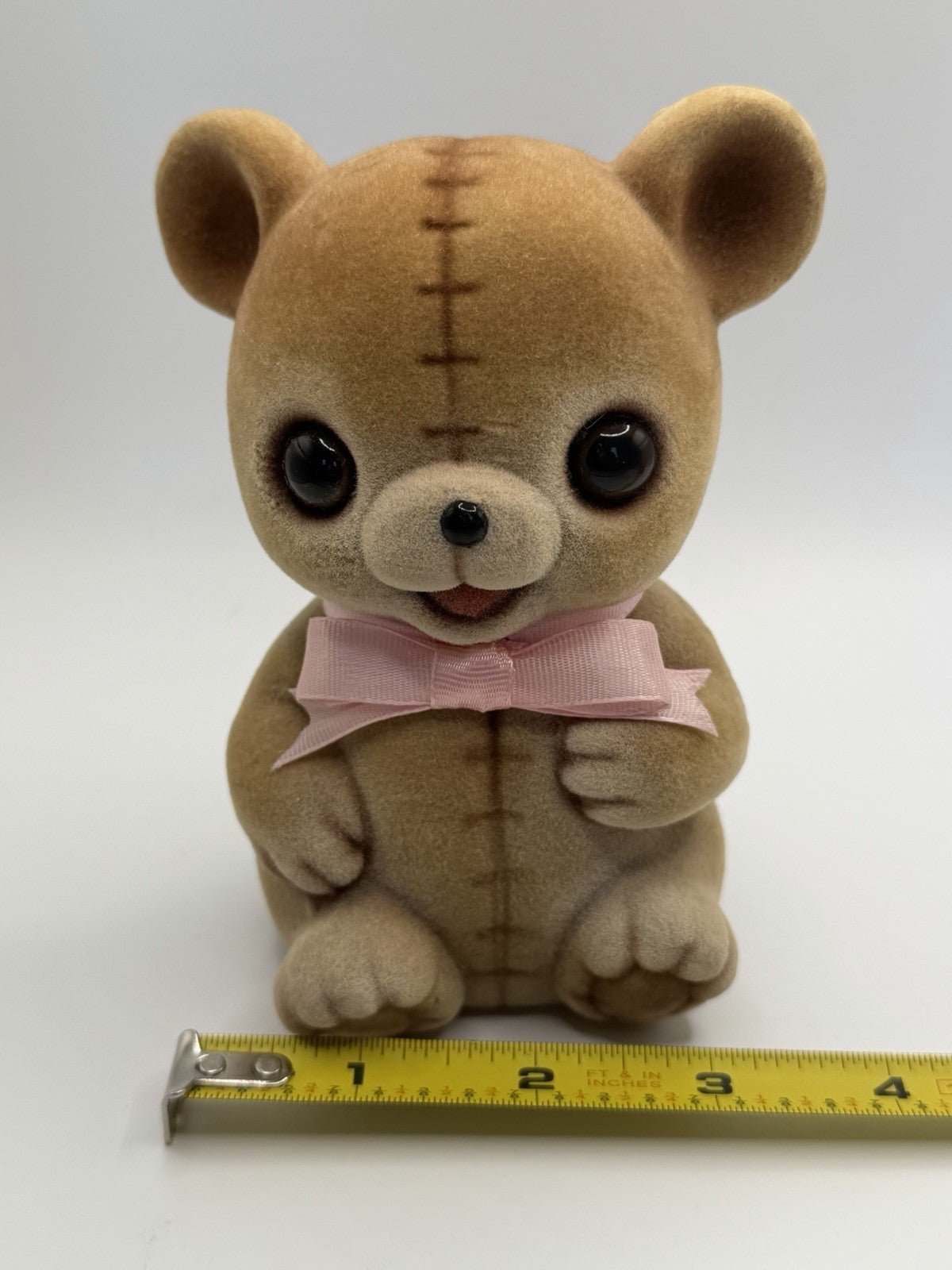 Vintage Possible Dreams Dept 56 Flocked Teddy Bear Coin Bank Figurine Lot of 2